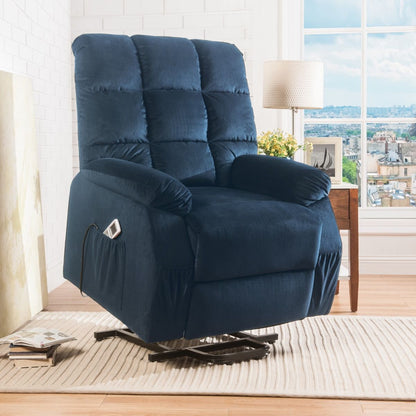 Ipompea - Recliner w/Power Lift & Massage, alternate view 6 with velvet upholstery