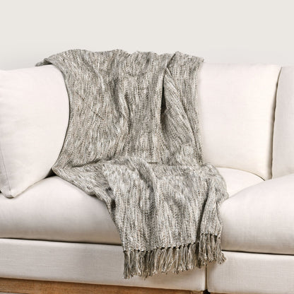 Sharma - Throw - Natural, product view with cotton fabric