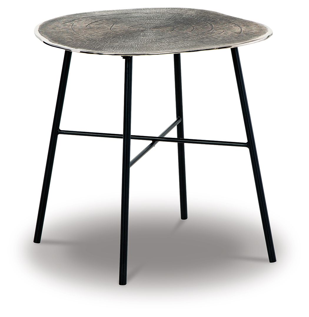 Laverford - Round End Table - Chrome / Black, product view
