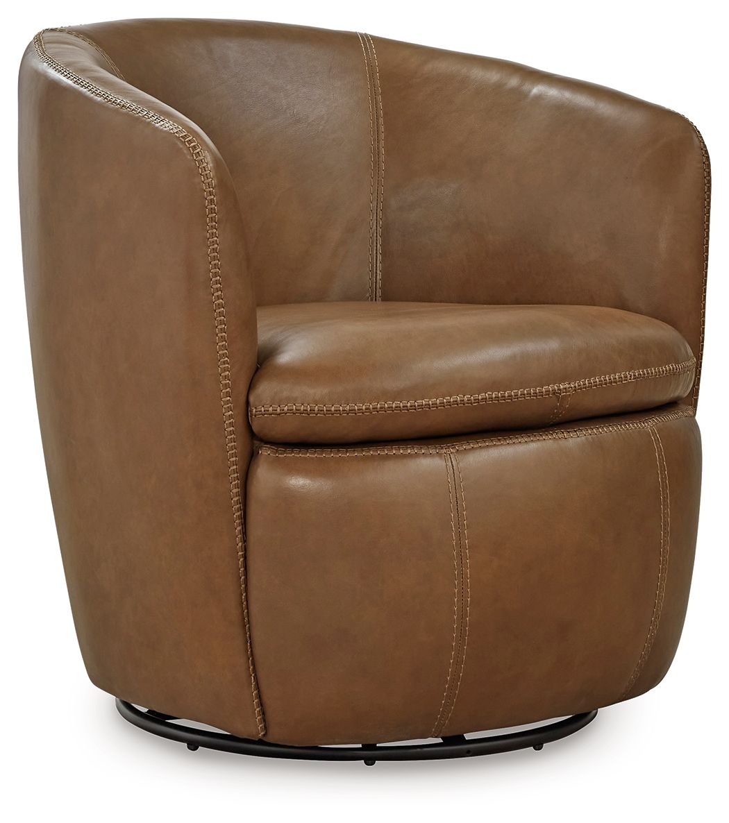 Kierreys - Swivel Chair, product view with leather upholstery