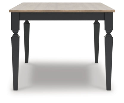 Brenkerton - Rectangular Dining Room Table - Grayish Brown / Black, alternate view 5 with wood construction