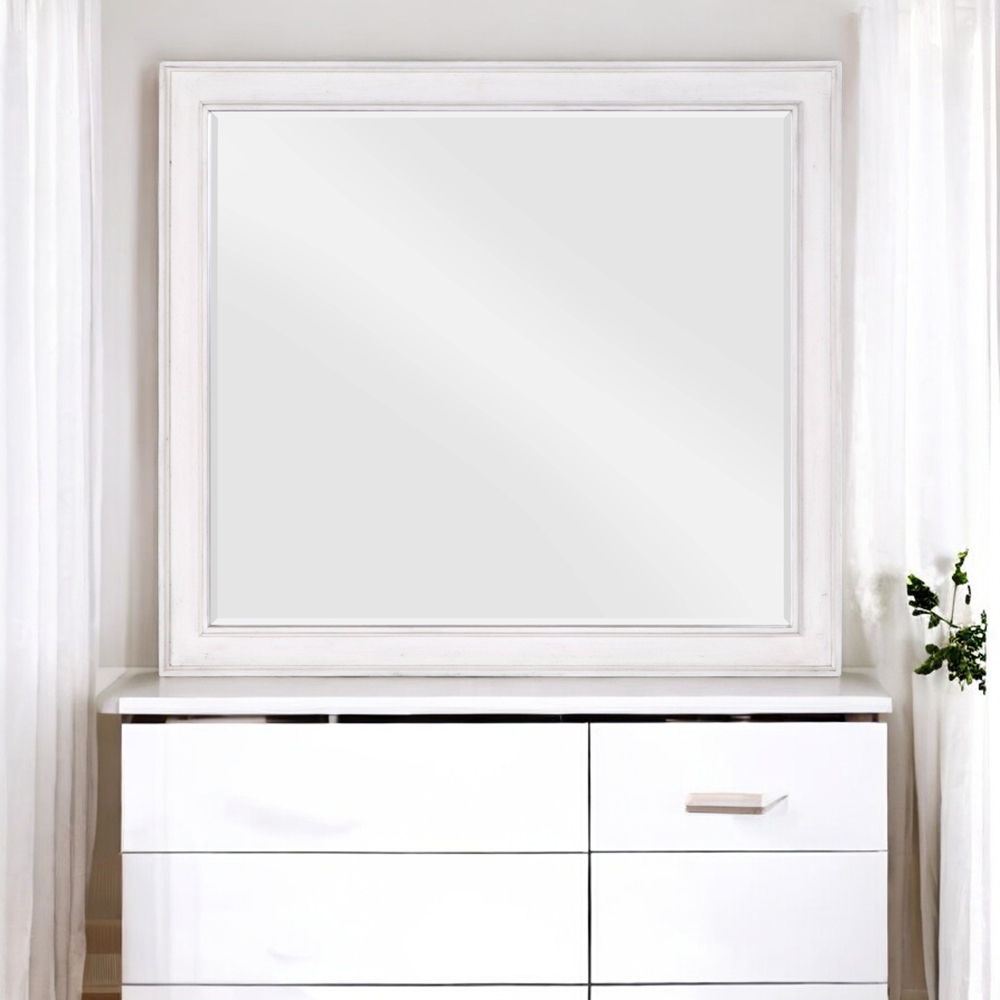 Katia - Mirror - Rustic Gray & Weathered White, alternate view 5 with linen fabric