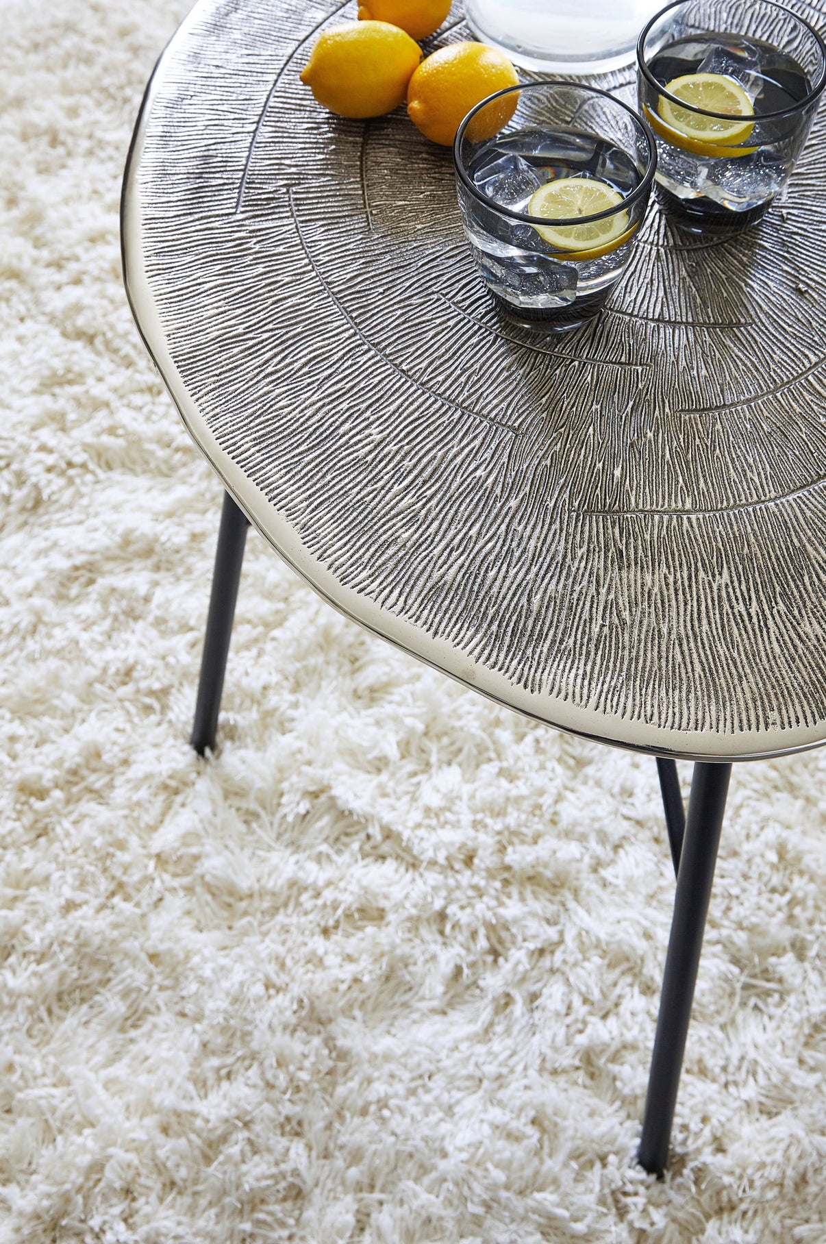 Laverford - Round End Table - Chrome / Black, alternate view 4