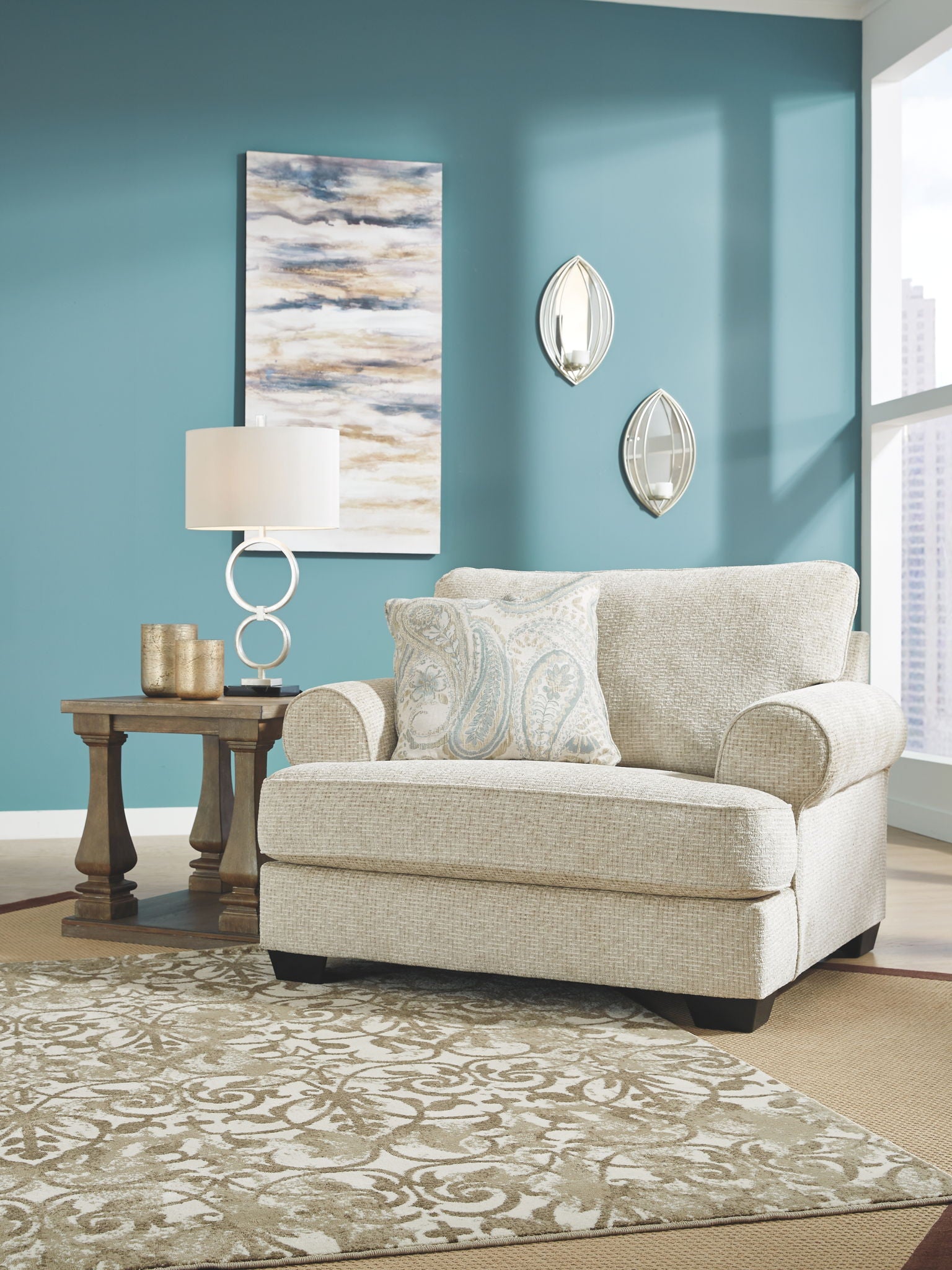 Monaghan - Chair and a Half - Sandstone, alternate view 6 with chenille upholstery