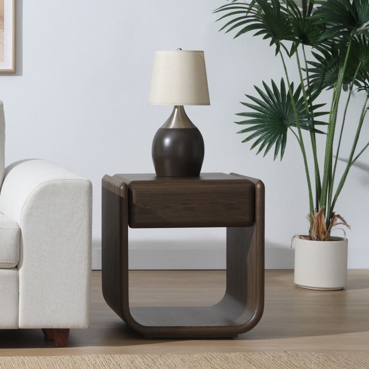 Lanza - End Table With Drawer - Dark Walnut, alternate view 5 with wood construction
