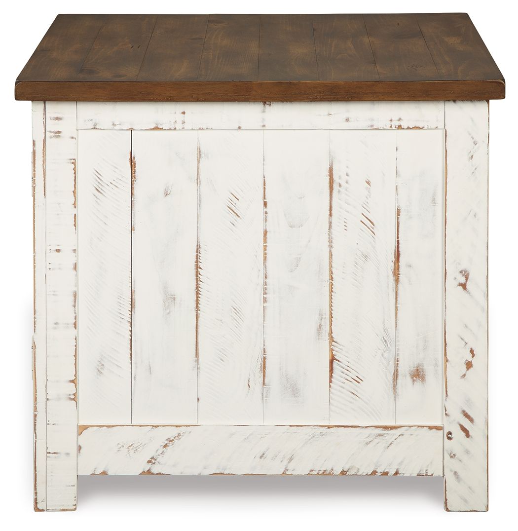Wystfield - Rectangular End Table - 2 Doors - White / Brown, alternate view 6 with engineered wood
