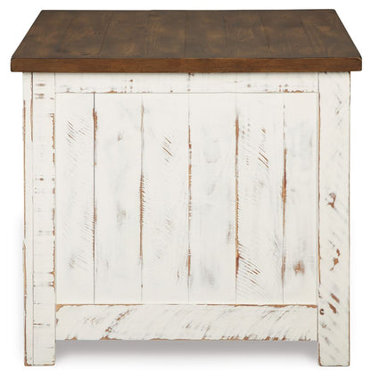 Wystfield - Rectangular End Table - 2 Doors - White / Brown, alternate view 6 with engineered wood