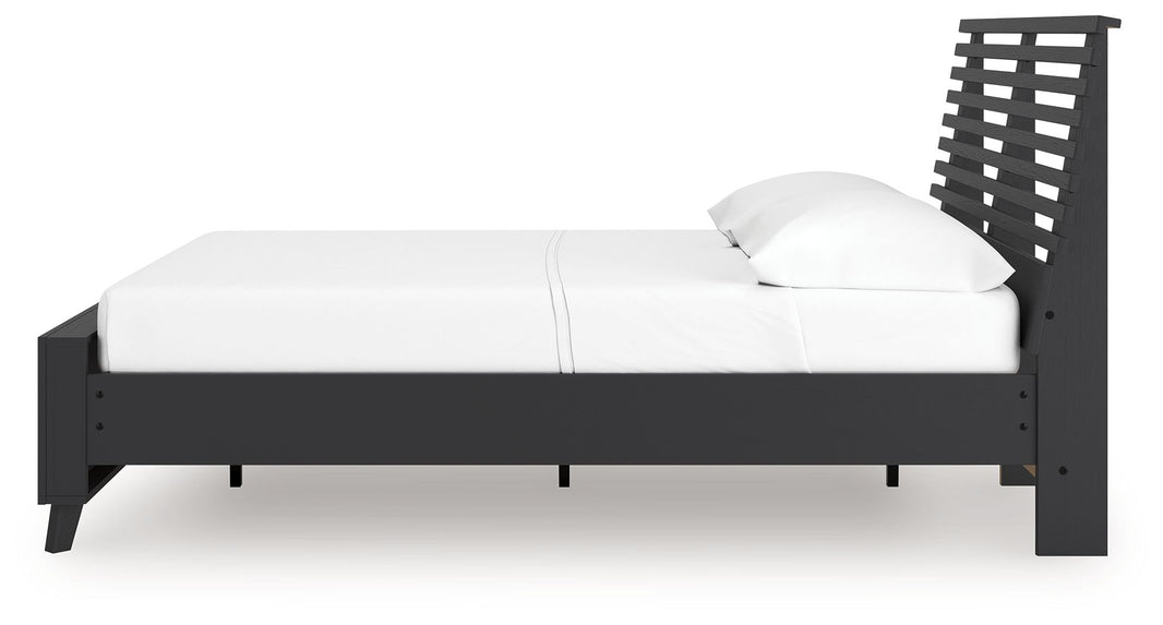 Danziar - Slat Panel Bed, alternate view 2 with wood construction