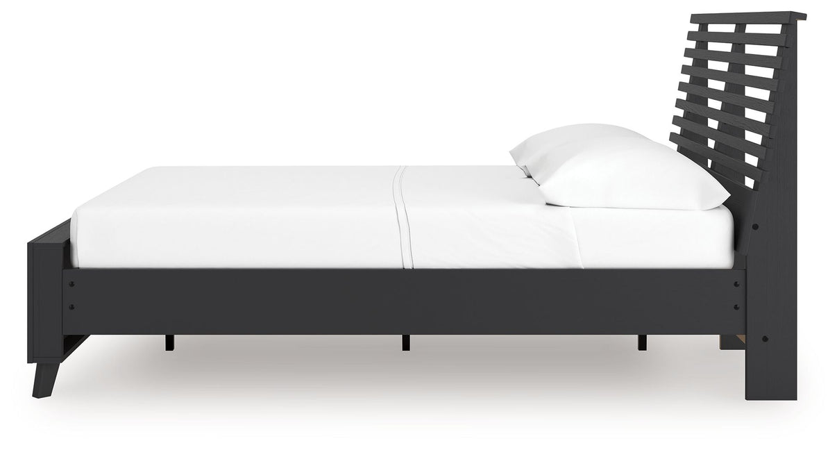 Danziar - Slat Panel Bed, alternate view 2 with wood construction