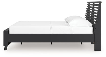 Danziar - Slat Panel Bed, alternate view 2 with wood construction
