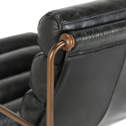 Argo - Accent Chair - Jet Black, alternate view 4 with top-grain leather