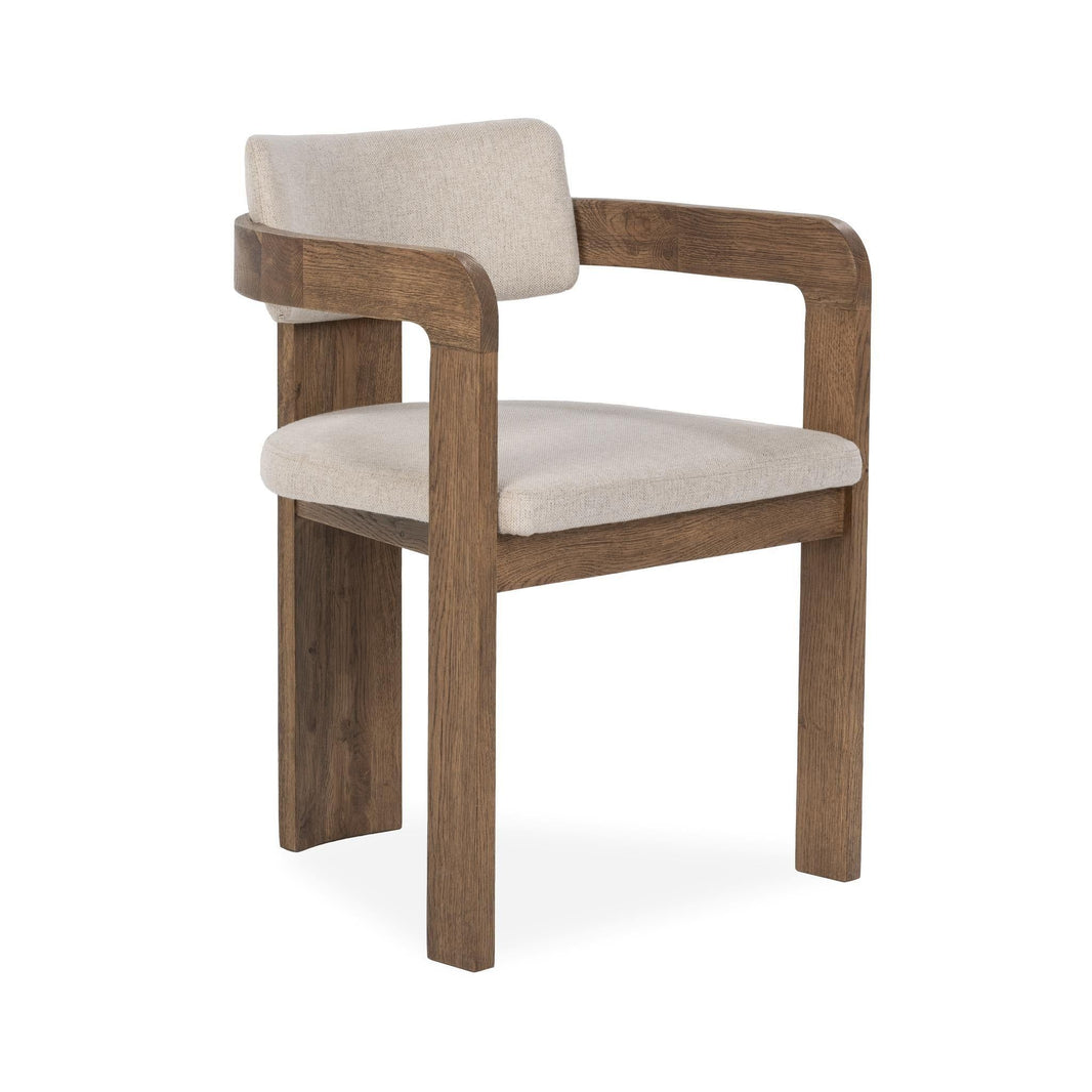 Labelle - Dining Armchair - Tan Oak, product view with polyester fabric