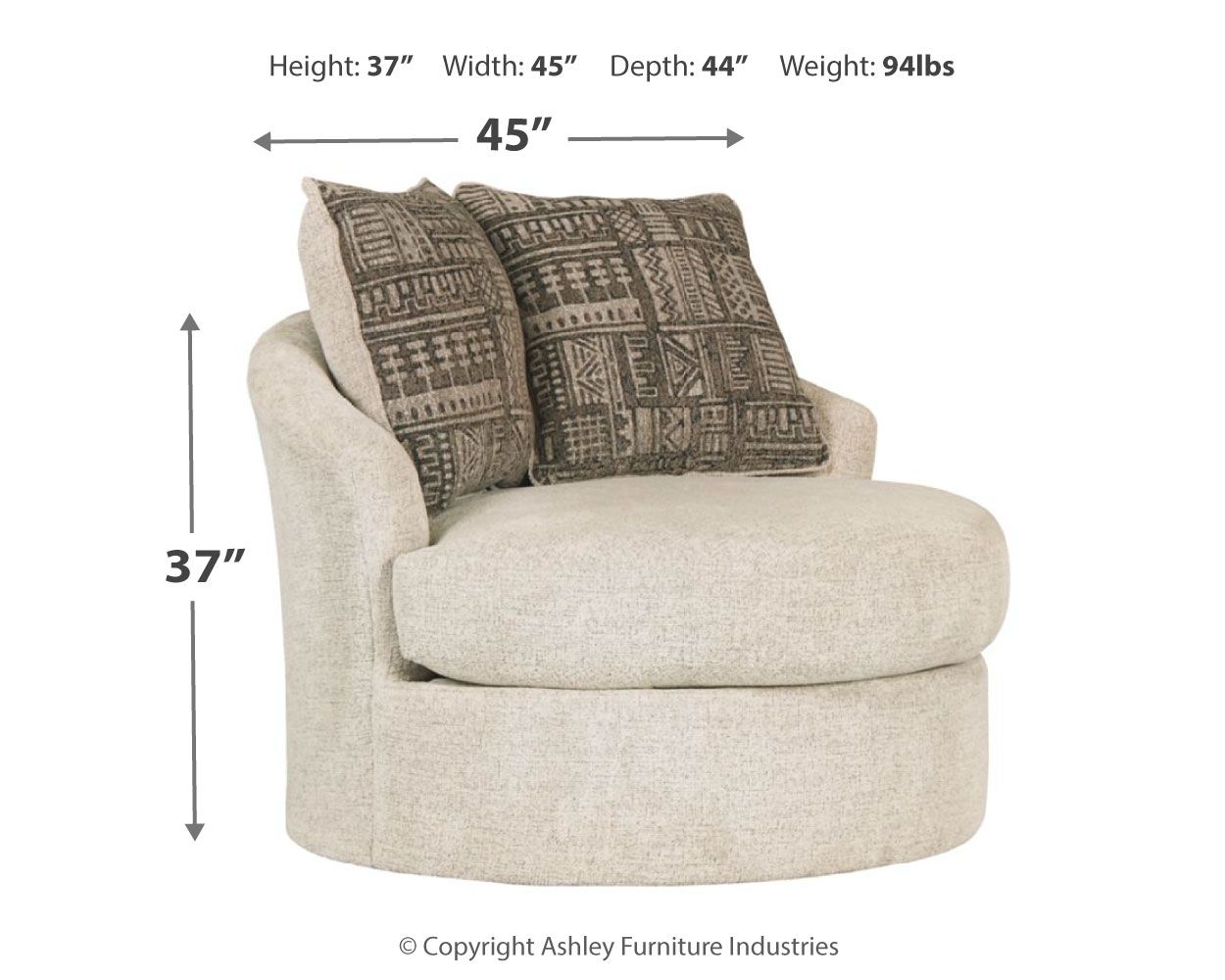 Soletren - Swivel Chair, alternate view 3 with stone