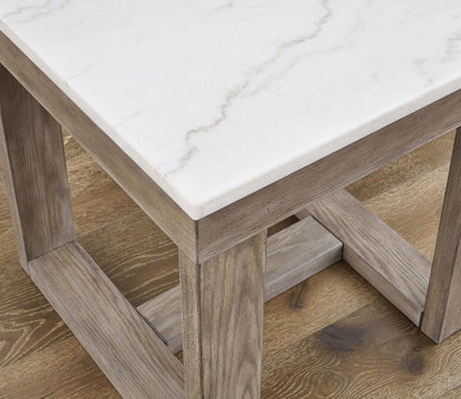 Loyaska - Square End Table - Brown / Ivory, alternate view 6 with wood construction