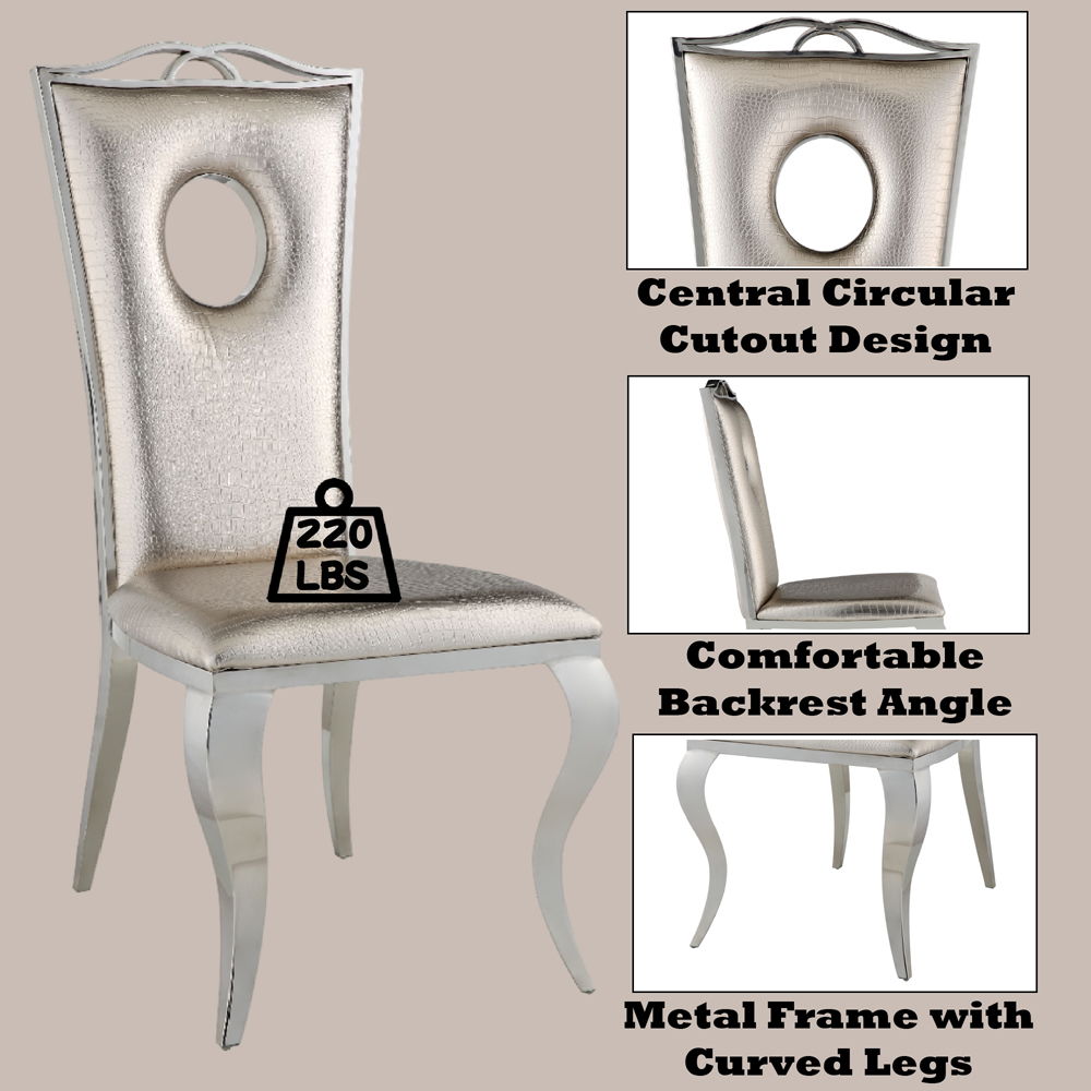 Cyrene - Glam - Side Chair, alternate view 7 with leather upholstery