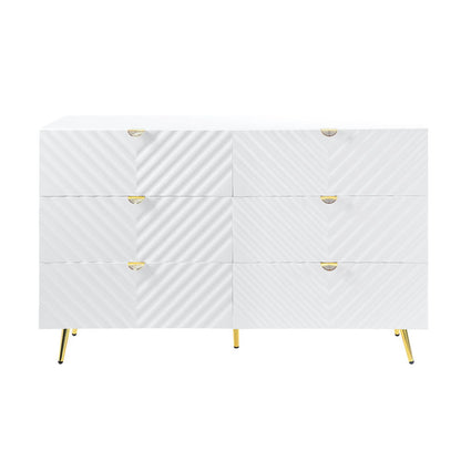 Gaines - 55" Dresser - White High Gloss, alternate view 6 with metal