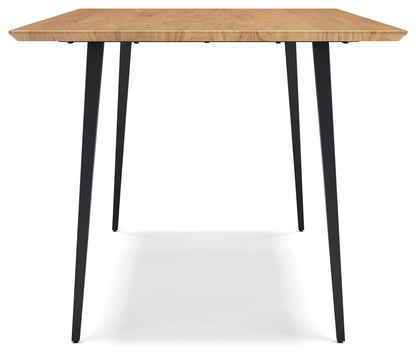 Gretlynn - Rectangular Dining Room Table - Black / Natural, alternate view 9 with wood construction