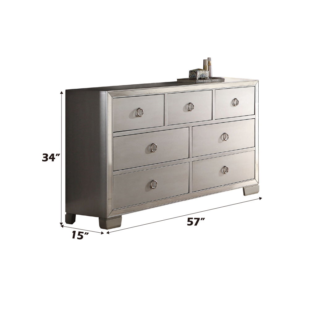 Voeville II - Dresser - Platinum, alternate view 2 with wood construction