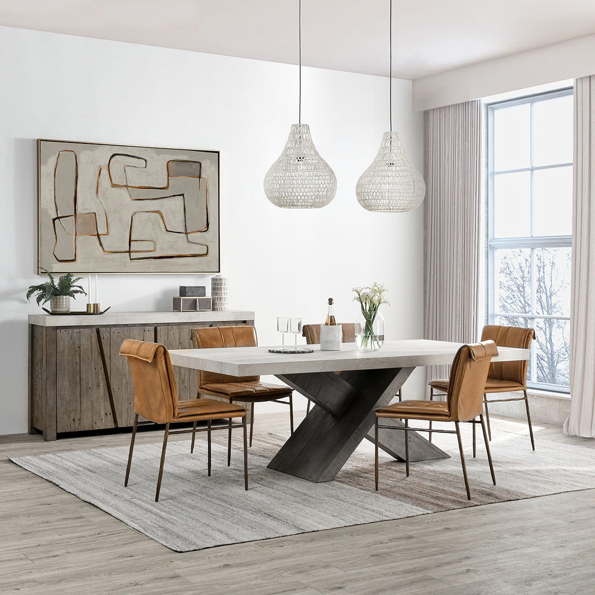 Durant - Dining Table, alternate view 5 with wood construction