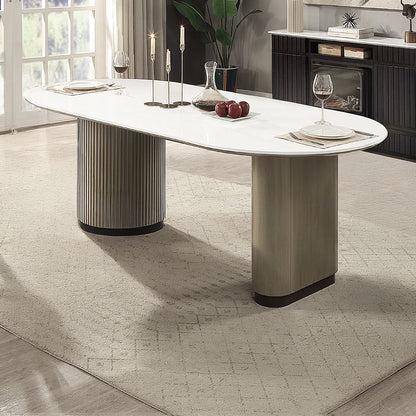 Clayten - Dining Table - Engineered Top & Light Oak, alternate view 4 with stone