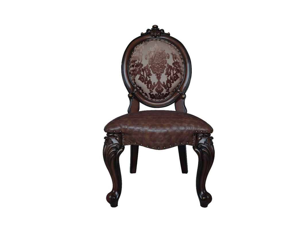 Versailles - Side Chair, alternate view 2 with leather upholstery