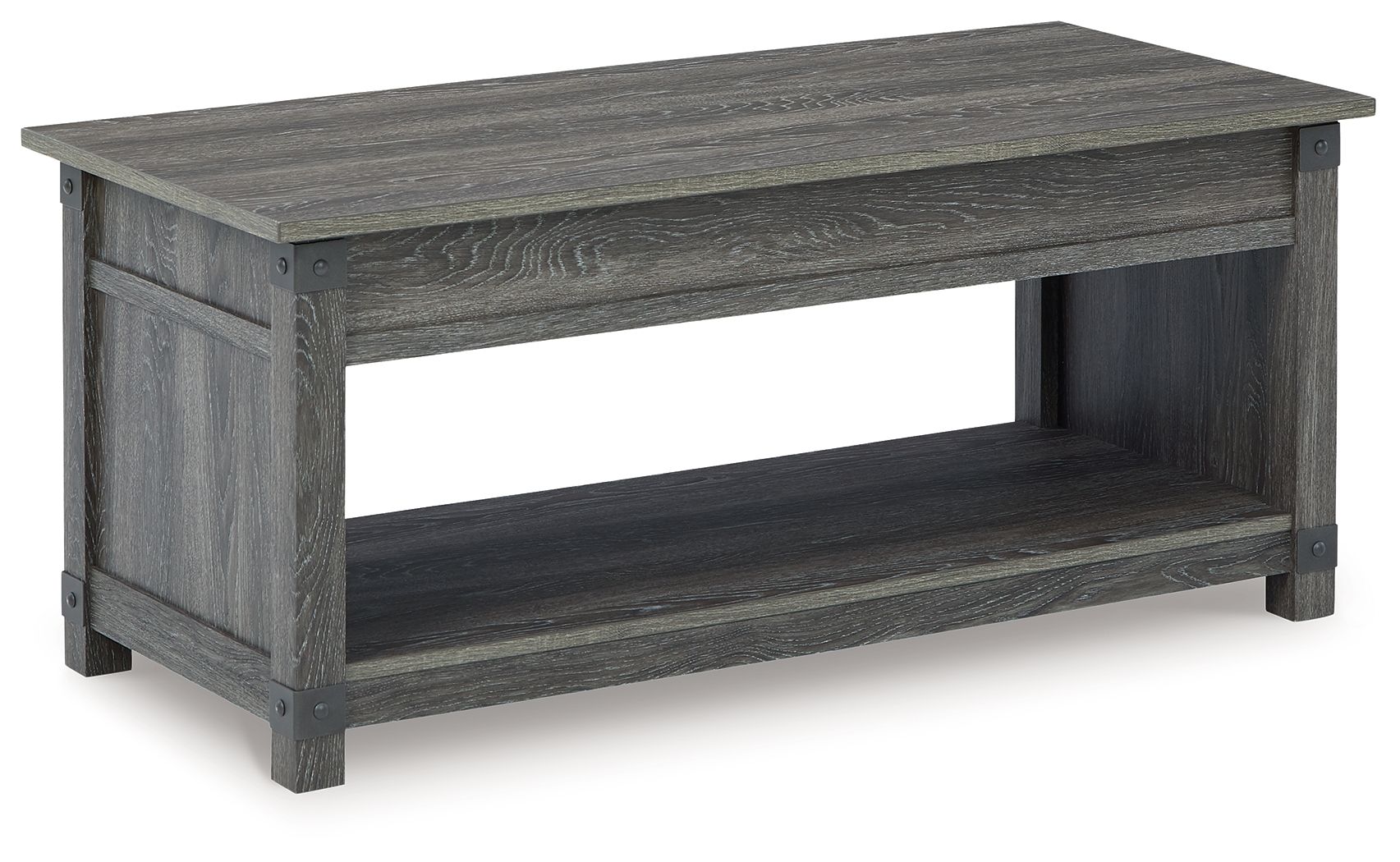 Freedan - Rect Lift Top Cocktail Table - Grayish Brown, alternate view 6 with engineered wood