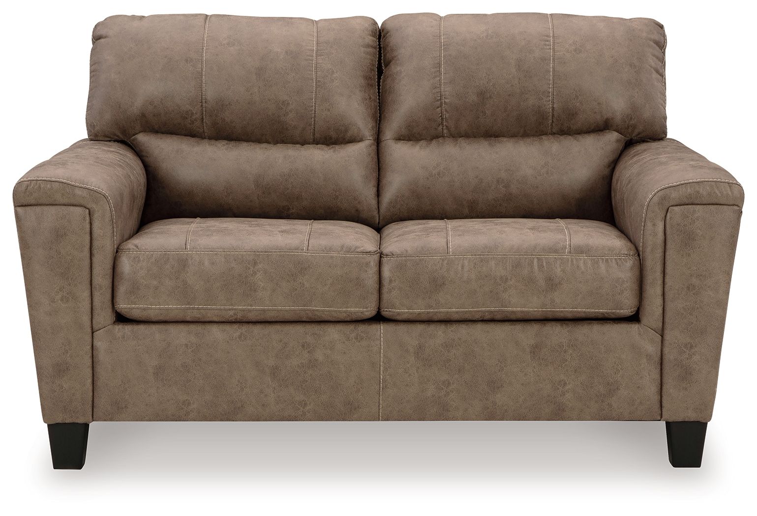 Navi - 3 Pc. - Sofa, Loveseat, Rocker Recliner - Fossil, alternate view 7 with faux leather