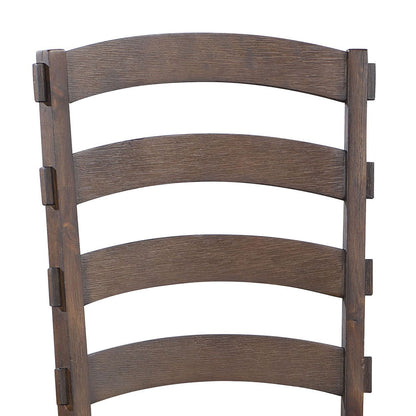 Pascaline - Side Chair (Set of 2) - Gray Fabric, Rustic Brown & Oak, alternate view 5 with wood construction