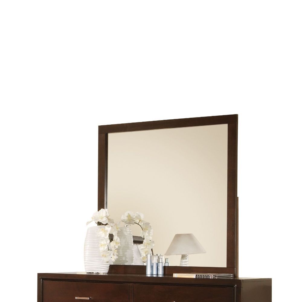 Tyler - Mirror - CapPUccino, product view with wood construction