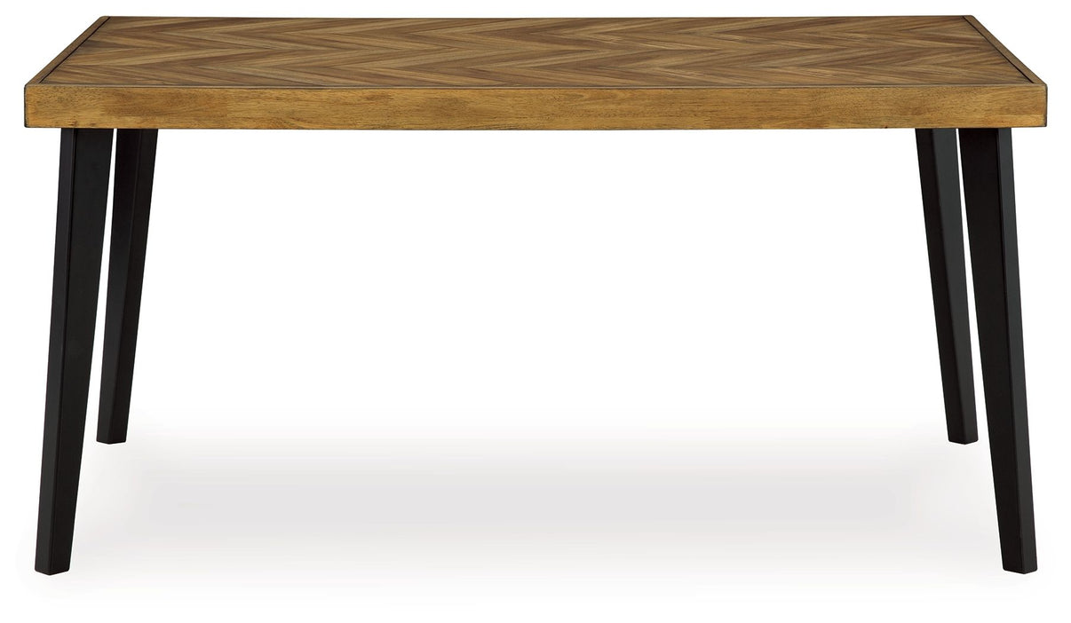Blondon - Rectangular Drm Table Set (Set of 7) - Brown / Black, alternate view 6 with solid wood