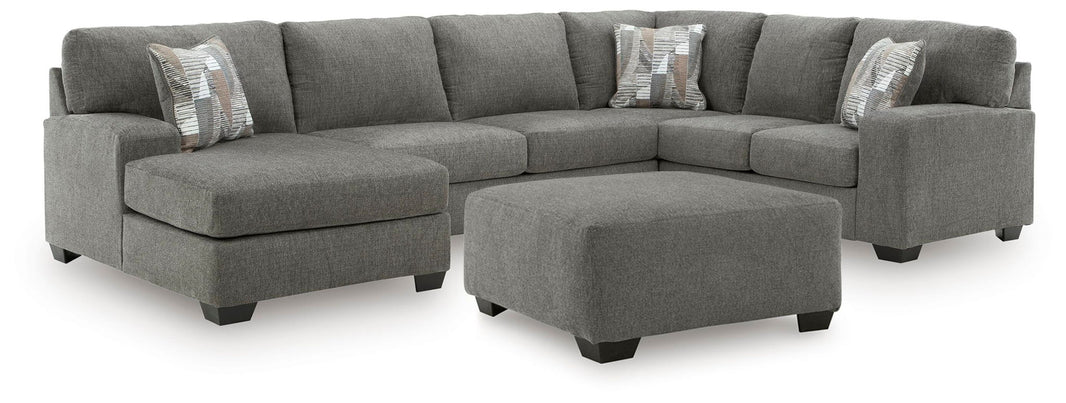 Clarington - 2 Pc. - 3-Piece Sectional And Oversized Ottoman - Greystone