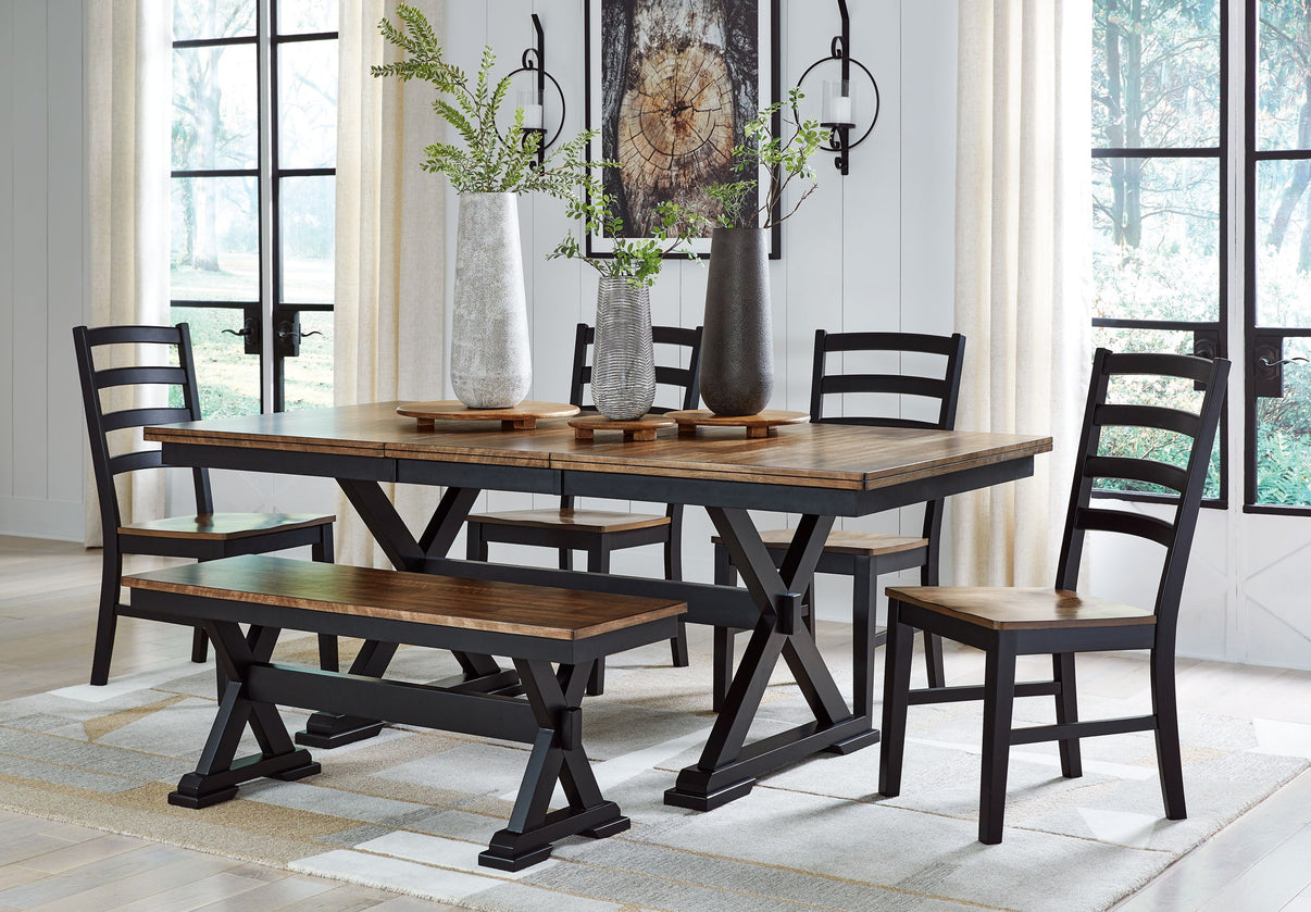 Wildenauer - Dining Room Side Chair (Set of 2) - Brown / Black, alternate view 5 with solid wood