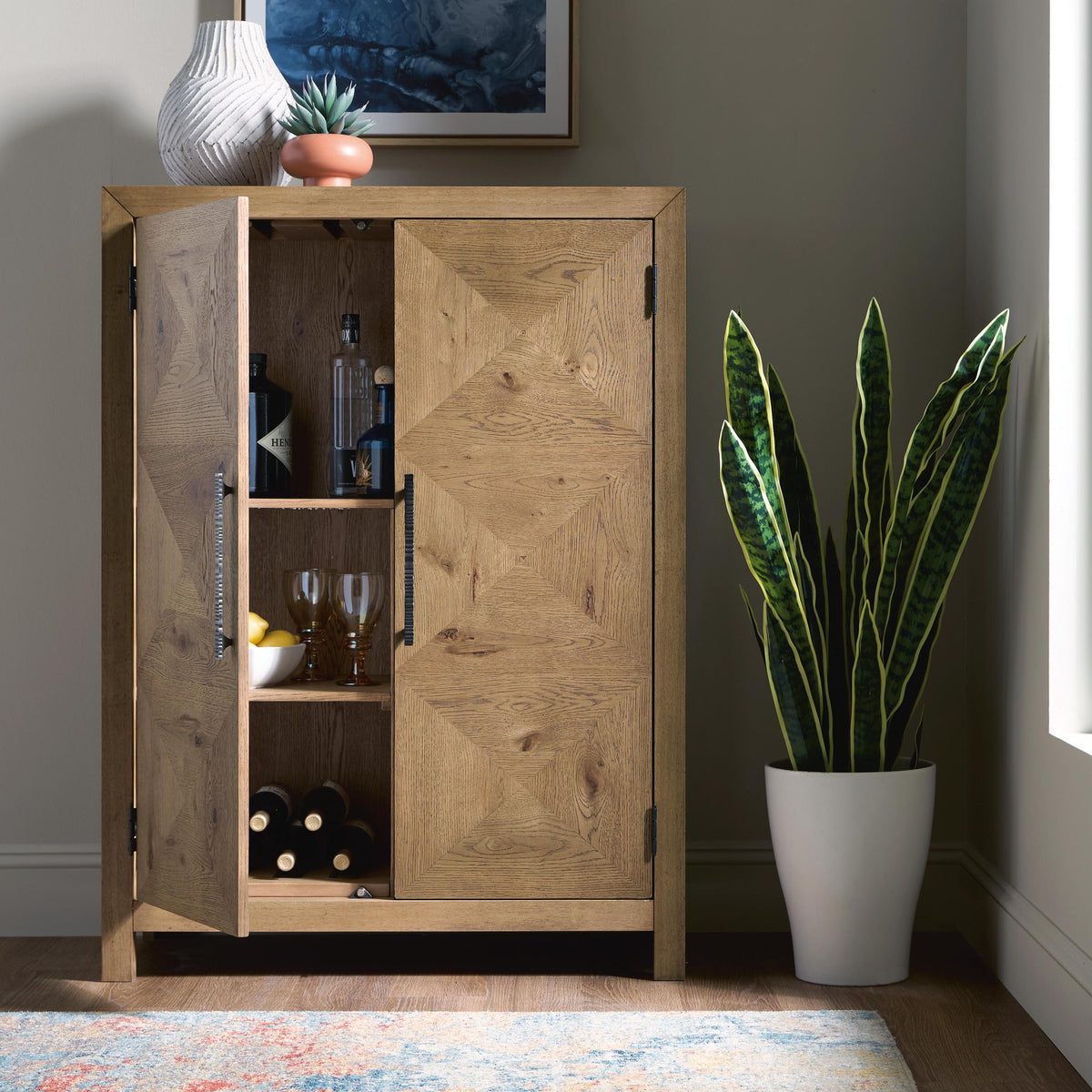 Clayburns Bar Cabinet Light Brown, gallery image 5