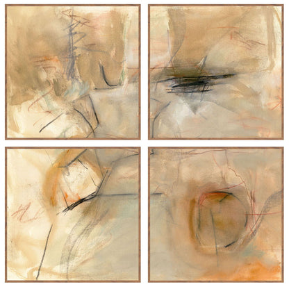 Ochre II - 48" x 48" Painting By Buddy Whitlock (Set of 4) - Walnut, product view