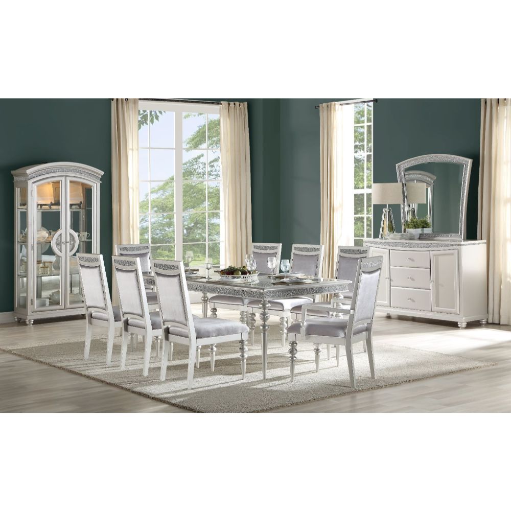 Maverick - Dining Table - Platinum, product view with wood construction