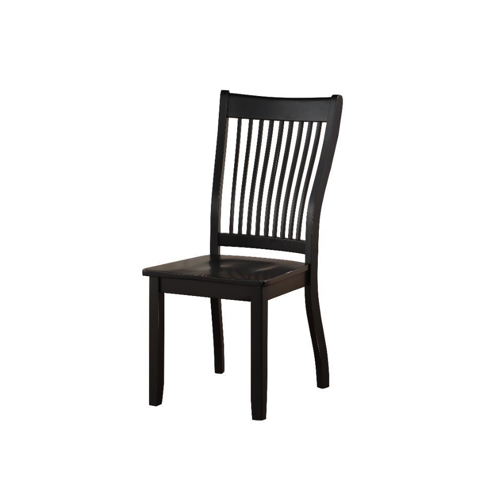 Renske - Side Chair (Set of 2) - Black, product view with wood construction
