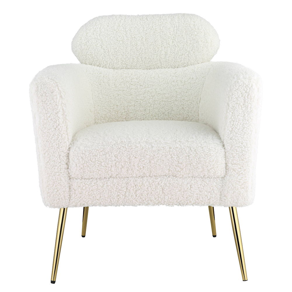 Connock - Accent Chair - White Teddy Sherpa, alternate view 5 with wood construction