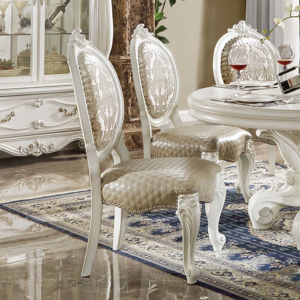 Versailles - Side Chair, alternate view 3 with leather upholstery