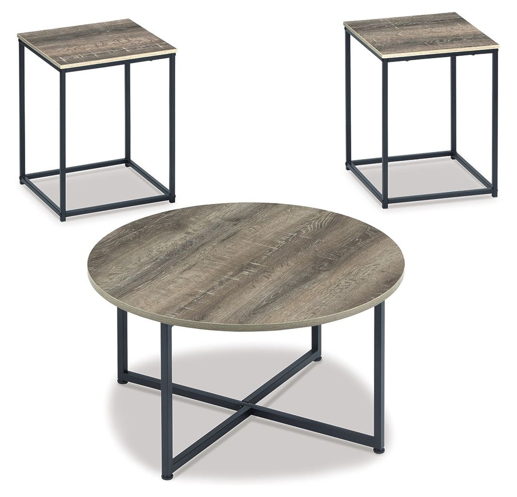 Wadeworth - Occasional Table Set (Set of 3) - Brown / Beige, product view with engineered wood