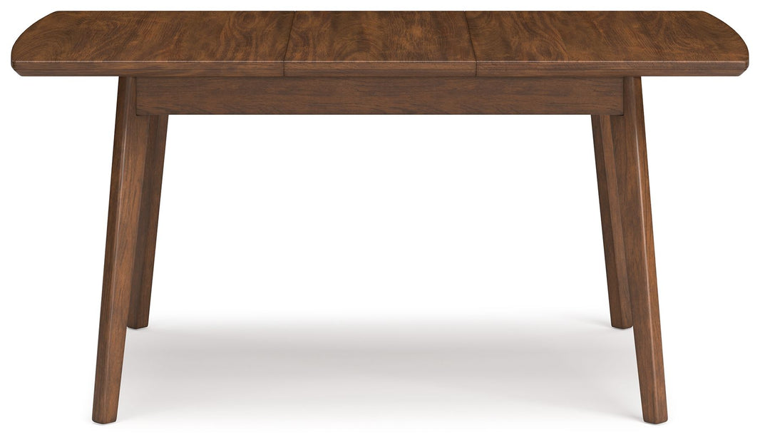 Lyncott - Rectangular Dining Room Butterfly Extension Table - Brown, alternate view 2 with wood construction