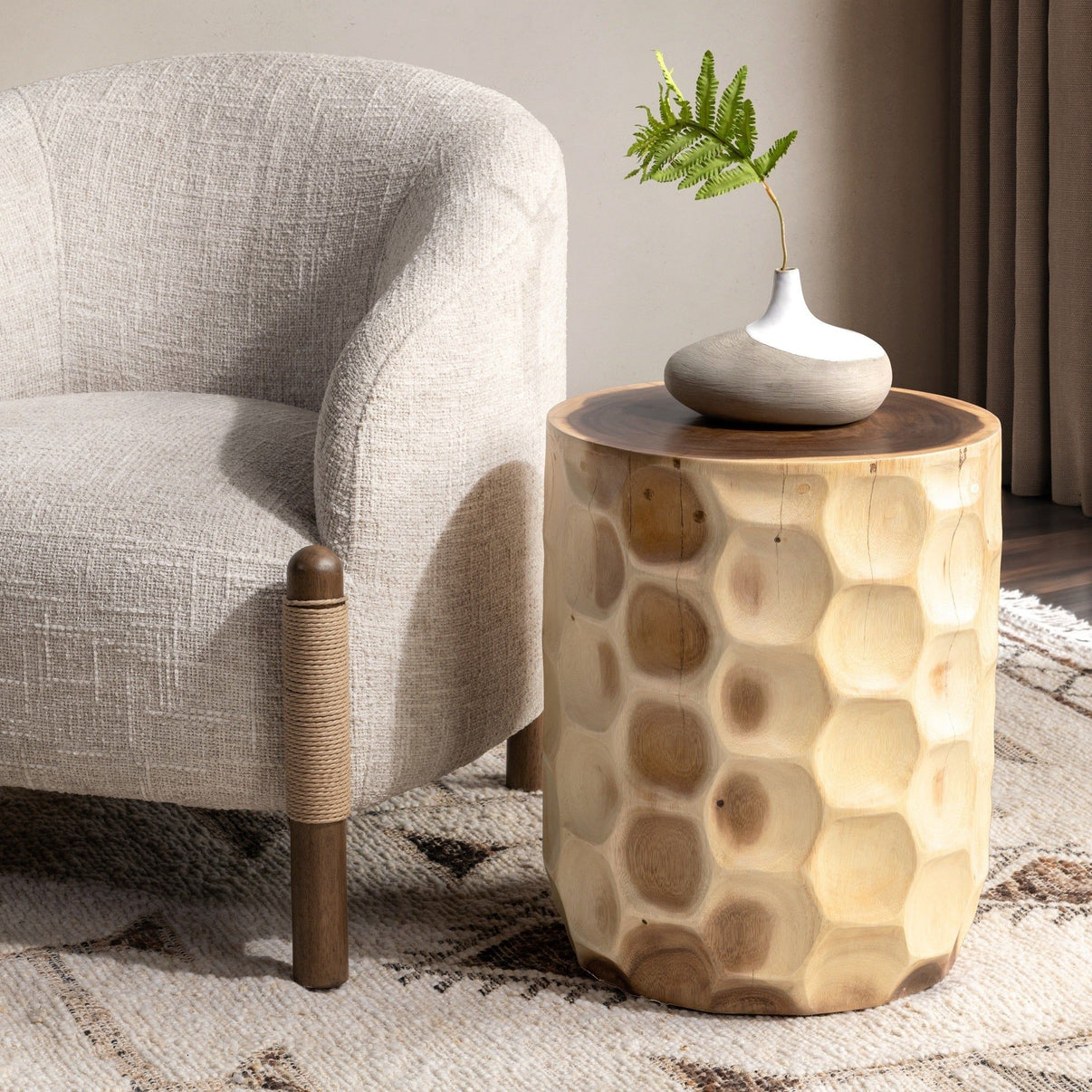 Keila - Accent Table - Natural, alternate view 6 with wood construction