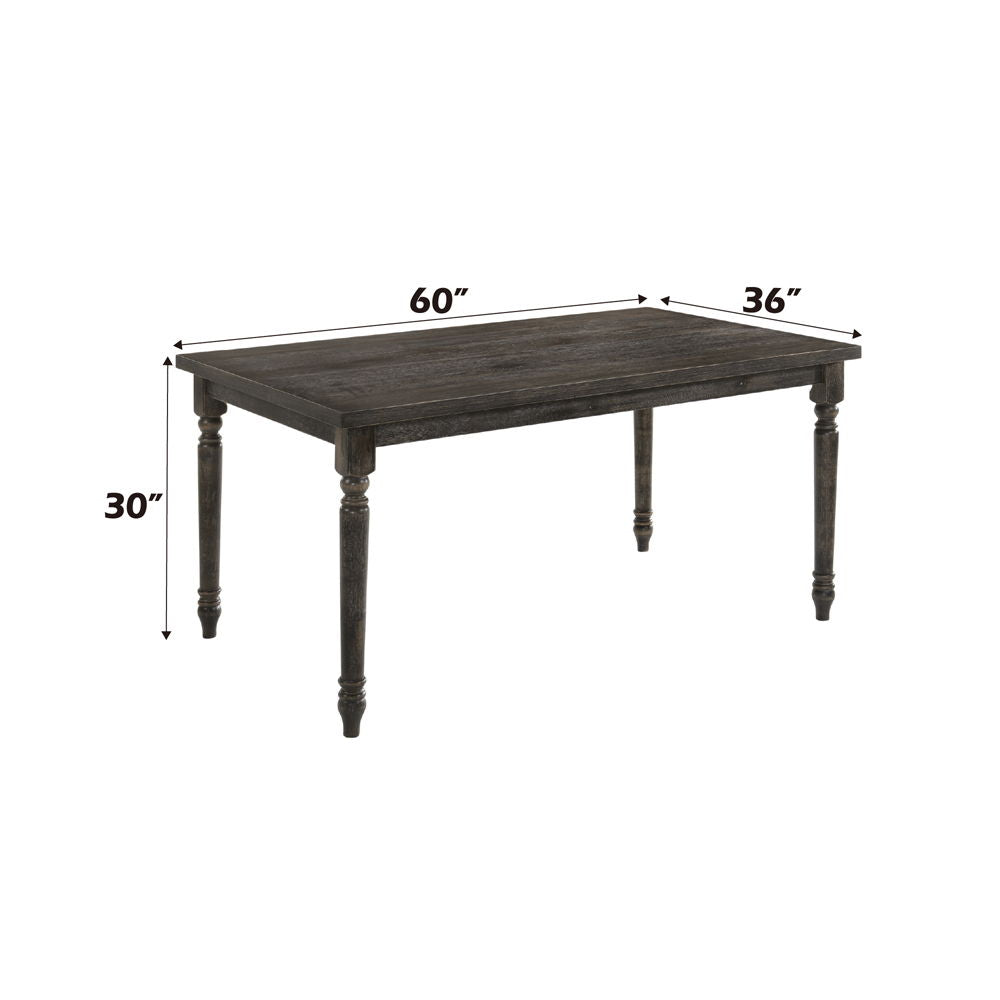 Claudia II - Dining Table - Weathered Gray, alternate view 5 with solid wood