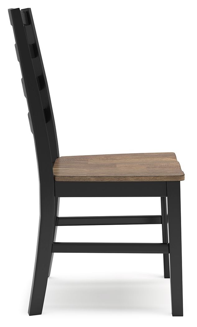Wildenauer - Dining Room Side Chair (Set of 2) - Brown / Black, alternate view 6 with solid wood