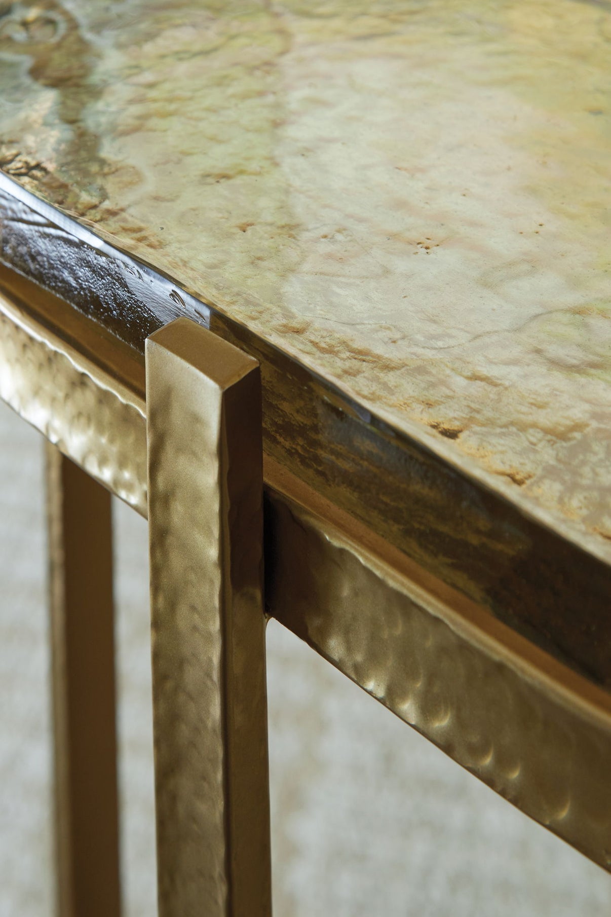 Porterville - Accent Table - Gold Finish, alternate view 3 with glass