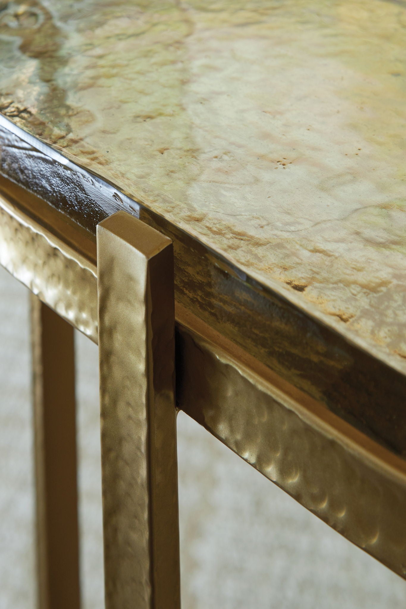 Porterville - Accent Table - Gold Finish, alternate view 3 with glass
