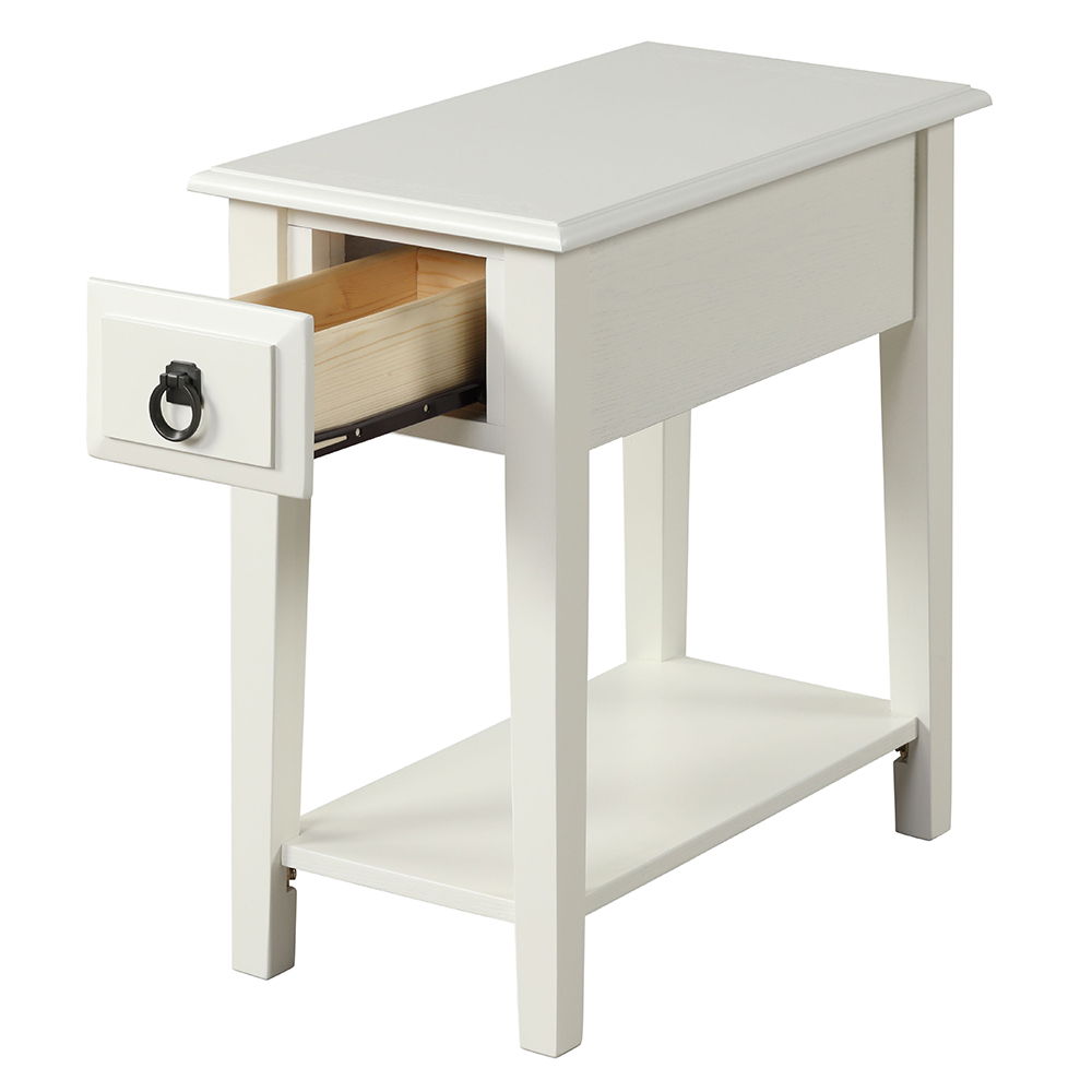 Jeana - Accent Table - White, alternate view 2 with wood construction