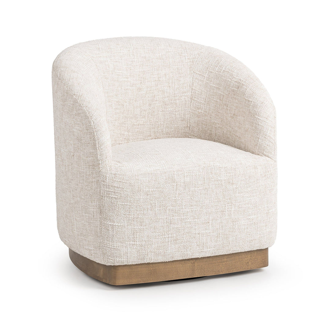 Diah - Swivel Accent Chair - Toasted Linen, product view with polyester fabric