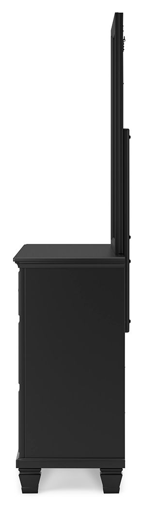 Lanolee - Dresser And Mirror - Black, alternate view 6 with wood construction