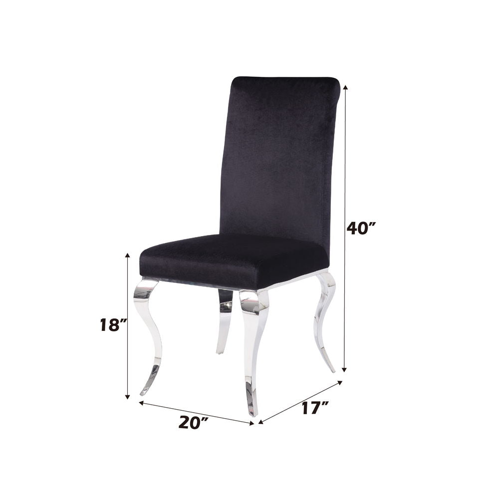Fabiola - Side Chair (Set of 2) - Black Fabric & Stainless Steel, alternate view 5 with wood construction