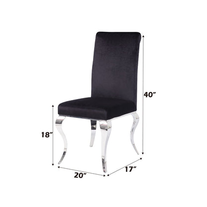 Fabiola - Side Chair (Set of 2) - Black Fabric & Stainless Steel, alternate view 5 with wood construction
